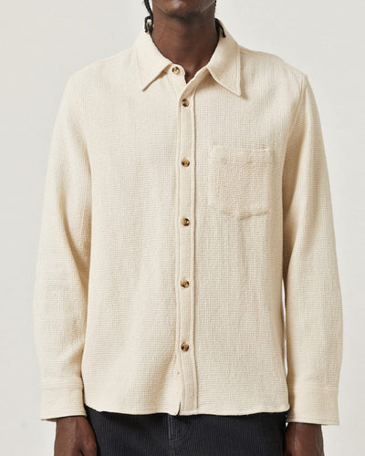 Waffle LS - Natural-Long Sleeve Shirt-Original Madras Trading Co. (OMTC)-Corridor