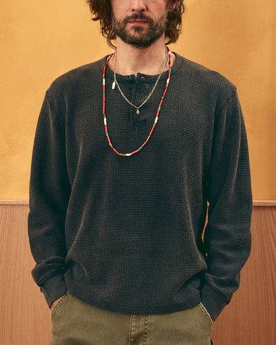 Waffle Henley - Black