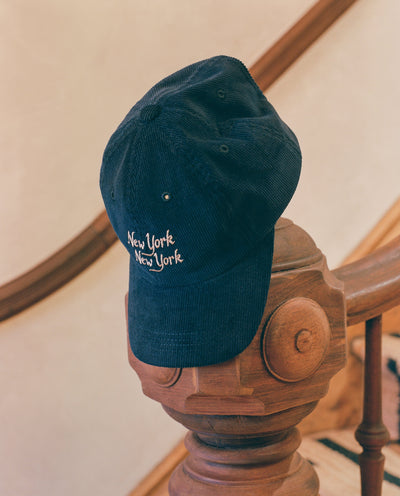 Corduroy Script NY NY Cap - Navy-Cap-Merch Sourcing-Corridor