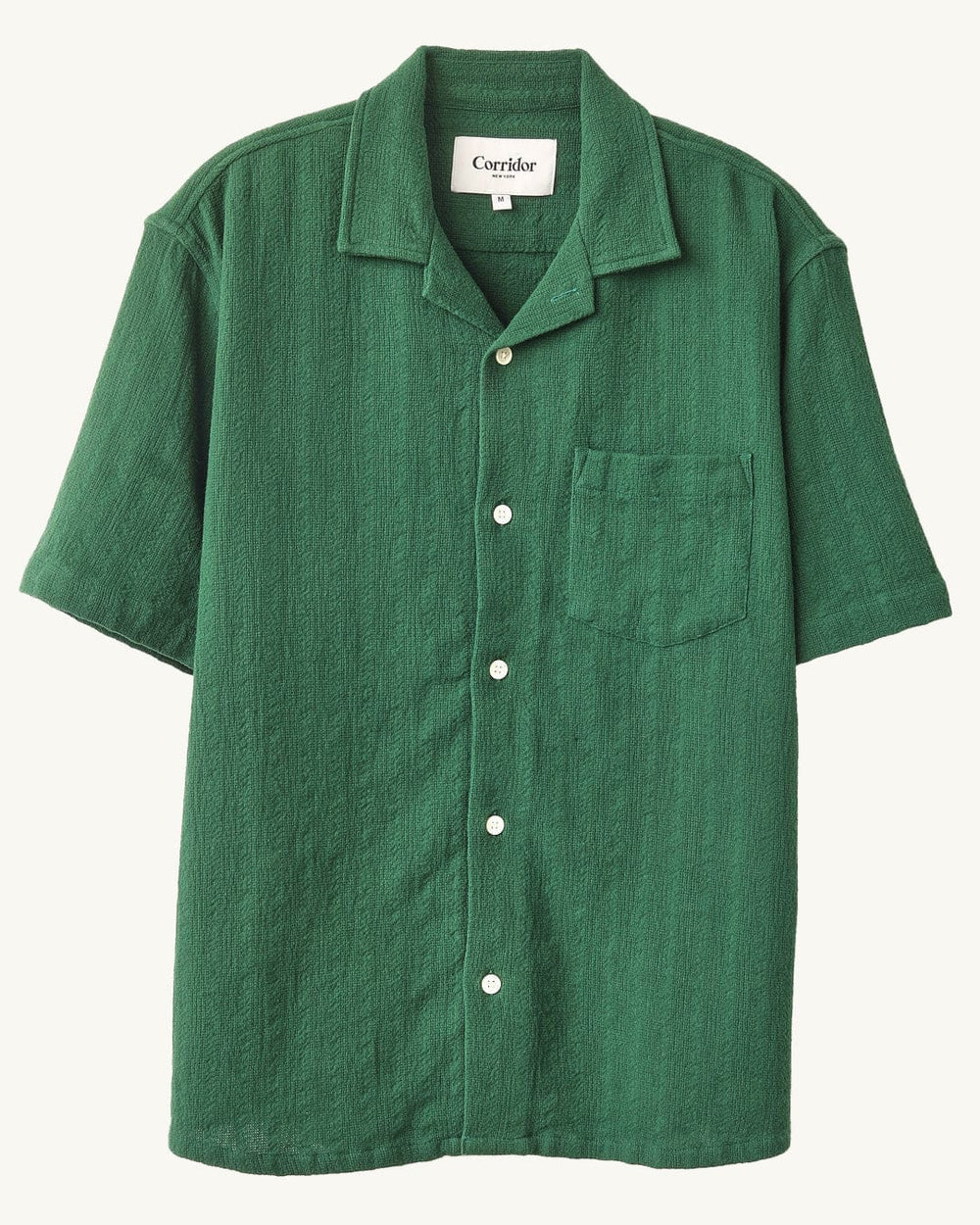 Basket Weave Stripe SS - Green-Short Sleeve Shirt-Corridor-Corridor