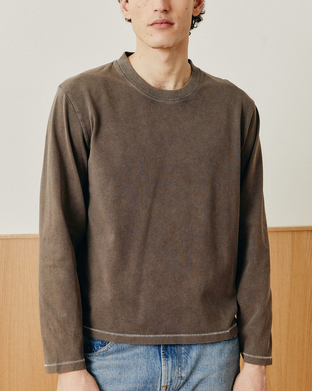 Garment Dye LS Tee - Brown-T-Shirt LS-Siena-Corridor