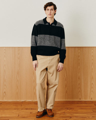 Brushed Knit Rugby - Black