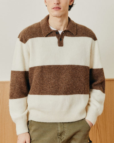 Brushed Knit Rugby - Natural-LS Polo-Alpafina-Corridor