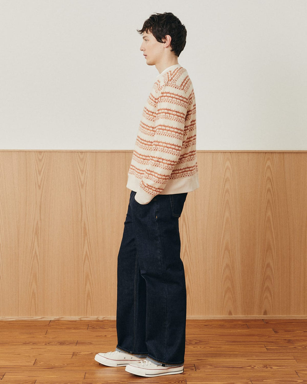 Pointelle Crewneck - Natural-Crewneck Sweater-G Mega-Corridor