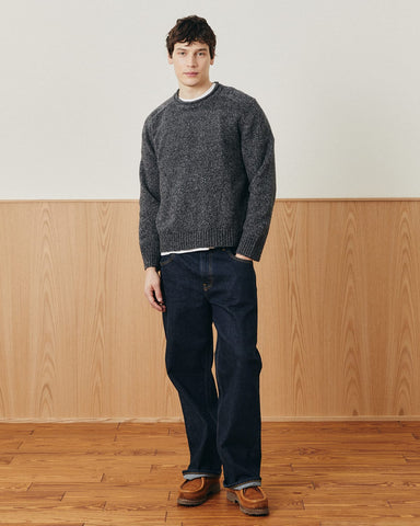 Wool Boucle Rollneck - Black