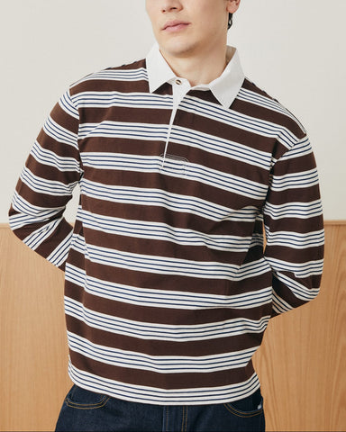 Mini Stripe Rugby LS - Brown