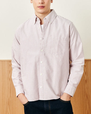 Stripe Oxford LS - Red
