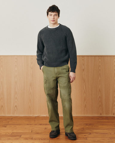 Washed Cotton Crewneck - Grey