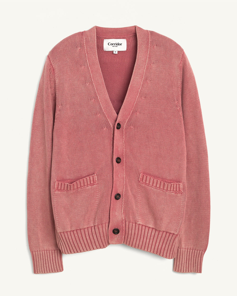 Acid Wash Cardigan - Red-Knit Cardigan-Alpafina-Corridor