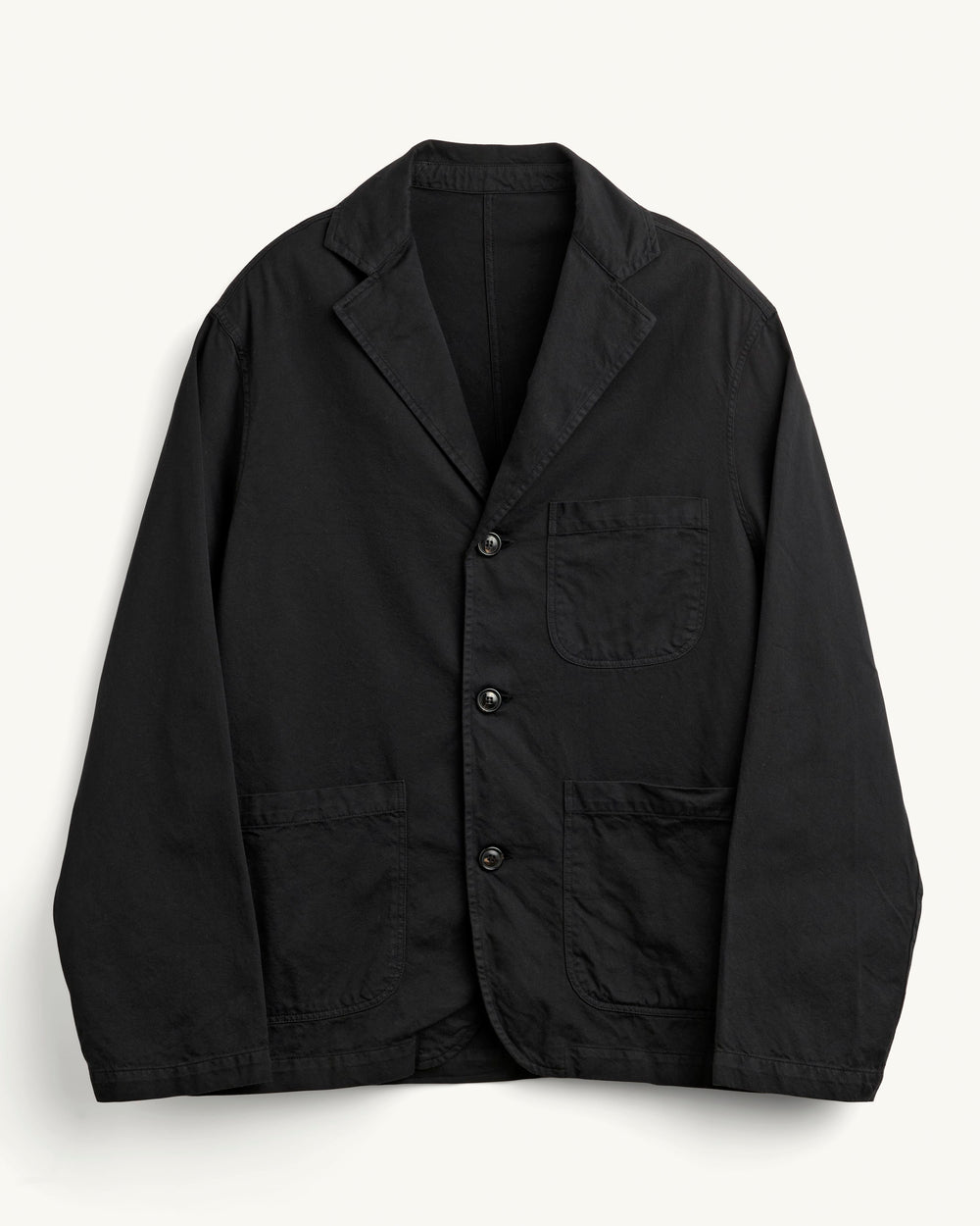 Twill Blazer - Black-3 Button Blazer-Somelos-Corridor