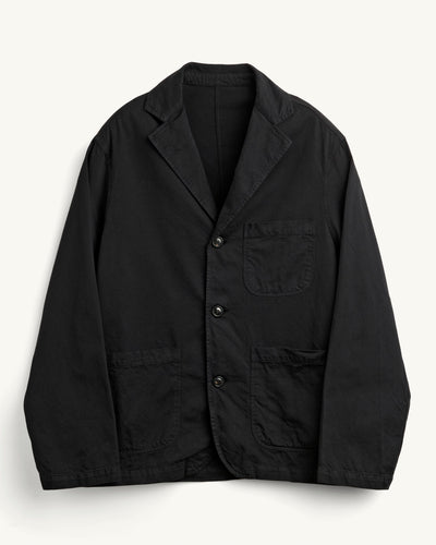 Twill Blazer - Black-3 Button Blazer-Somelos-Corridor