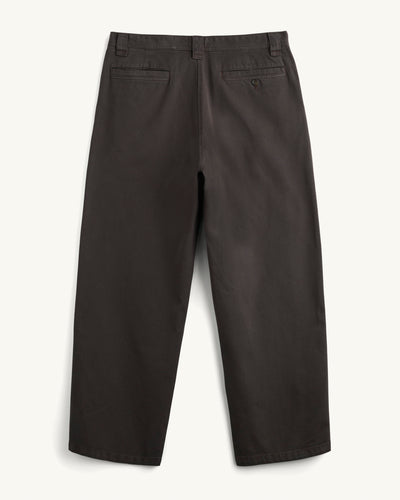 Wide Twill Pant - Brown-Trouser-Black Q-Corridor