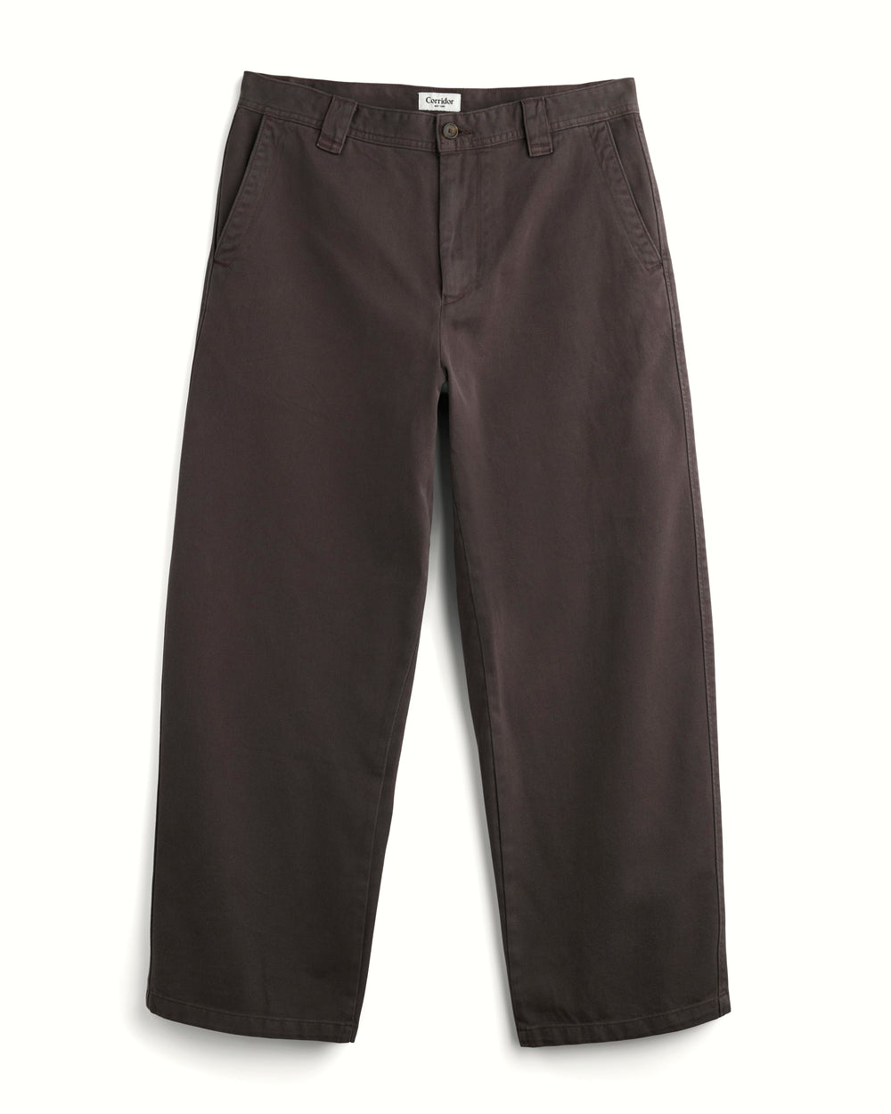 Wide Twill Pant - Brown-Trouser-Black Q-Corridor