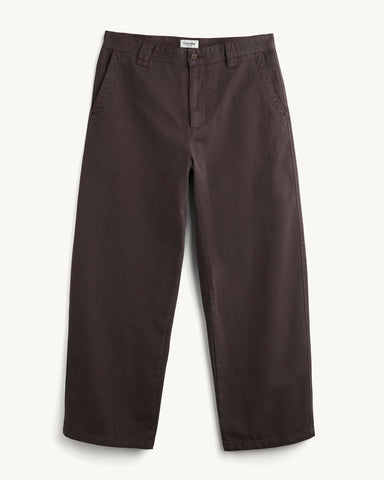 Wide Twill Pant - Brown