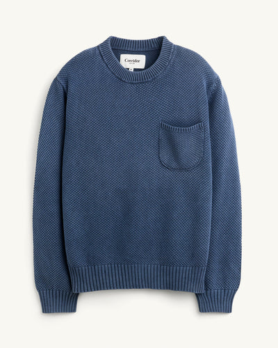 Pocket Crewneck - Navy-Knit Crewneck-Alpafina-Corridor