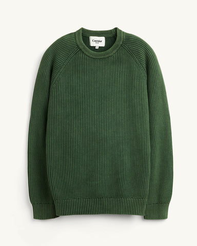 Washed Cotton Crewneck - Green