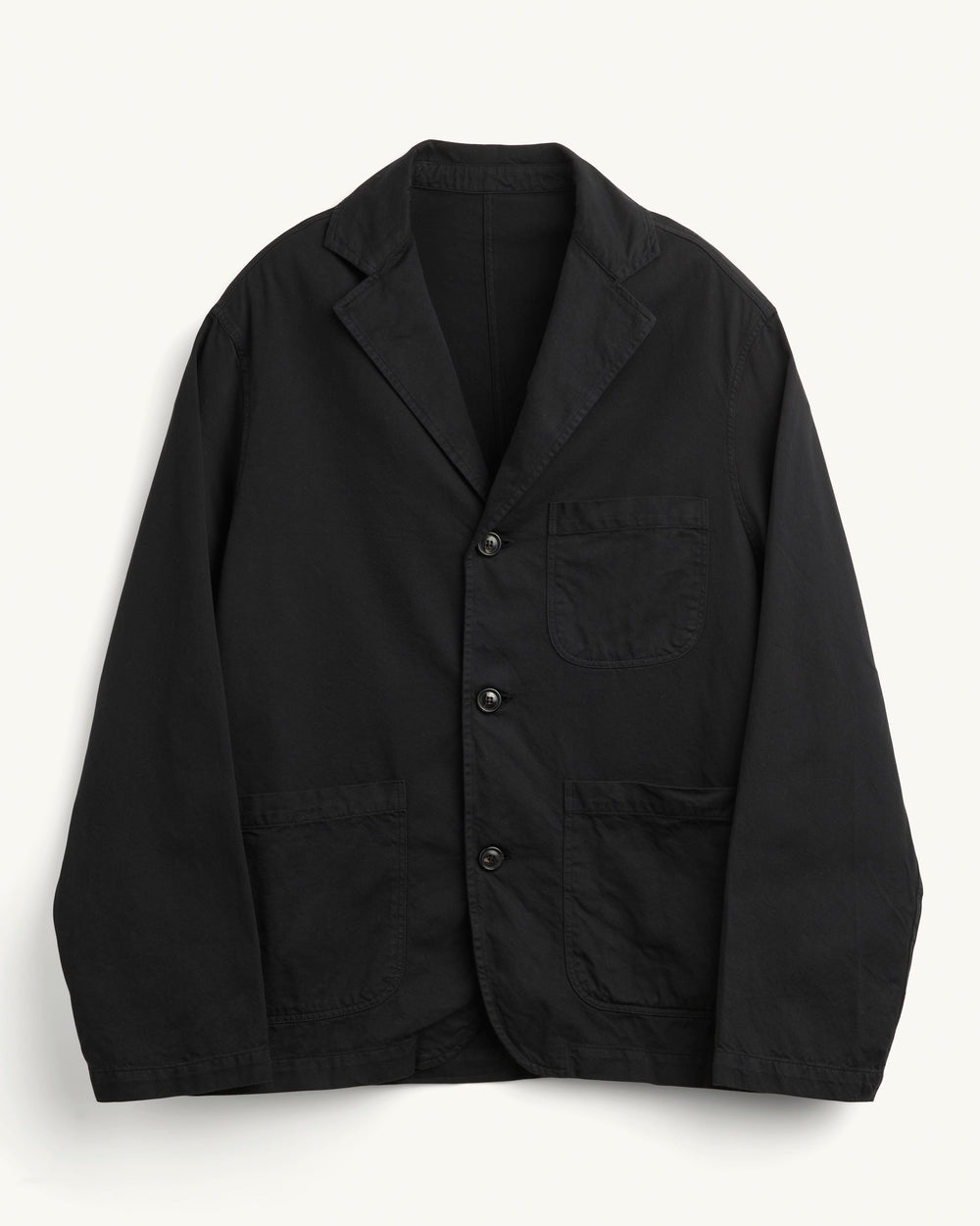 Twill Blazer - Black-3 Button Blazer-Somelos-Corridor