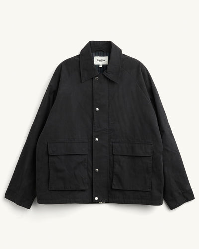 Waxed Cotton Trail Jacket - Black-Coat-Black Q-Corridor