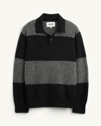 Brushed Knit Rugby - Black