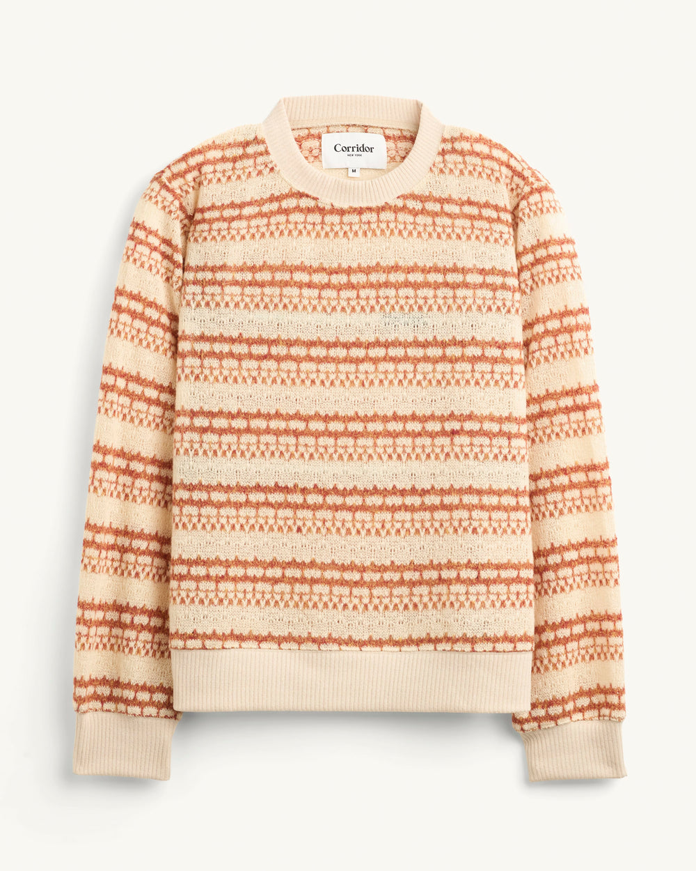 Pointelle Crewneck - Natural-Crewneck Sweater-G Mega-Corridor