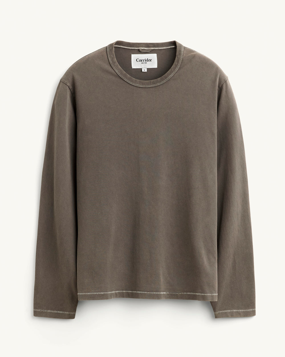 Garment Dye LS Tee - Brown-T-Shirt LS-Siena-Corridor
