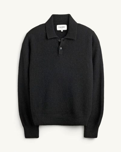 Brushed Alpaca Polo - Black
