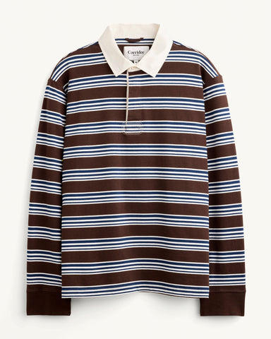 Mini Stripe Rugby LS - Brown