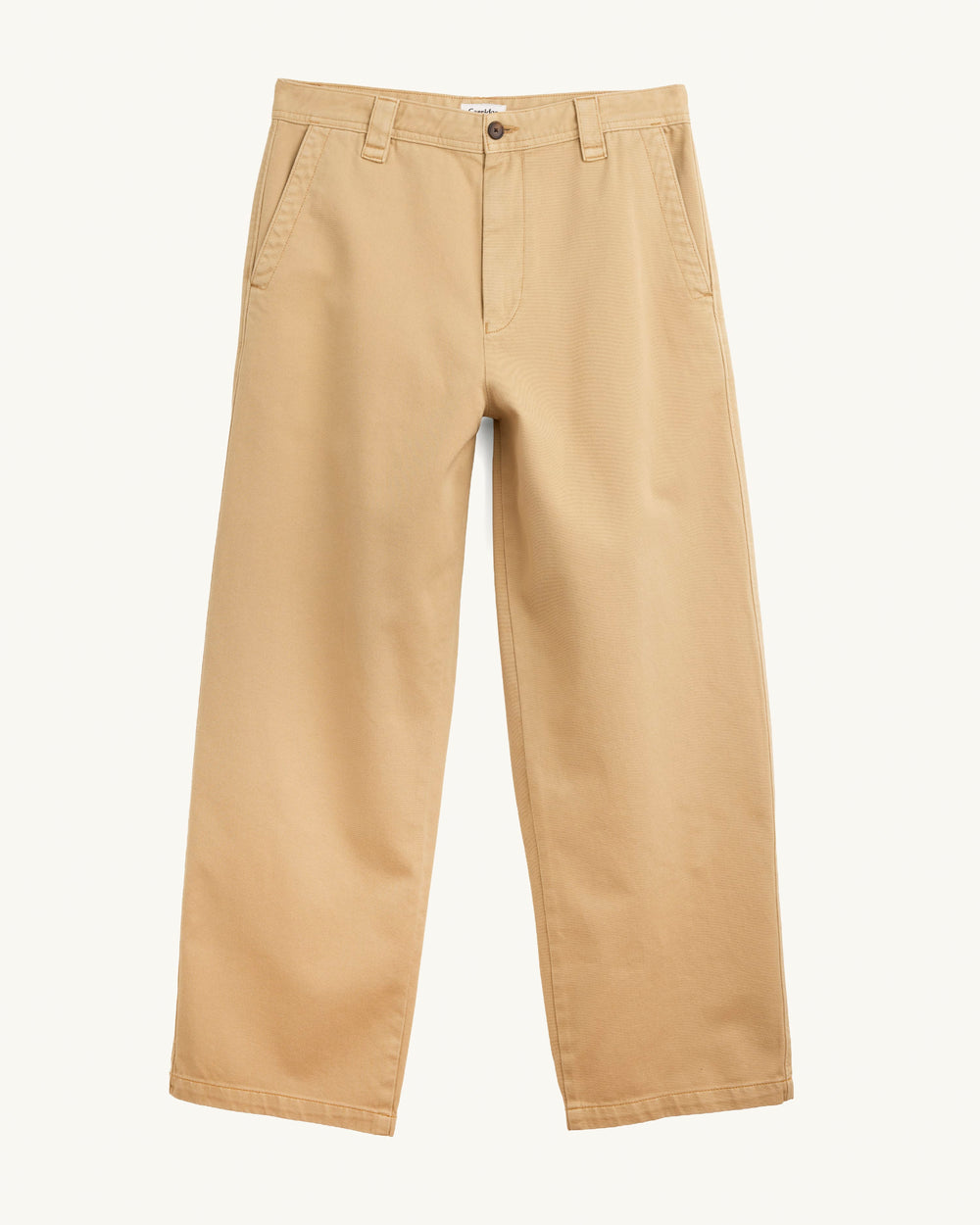 Wide Twill Pant - Tan-Trouser-Real-Corridor
