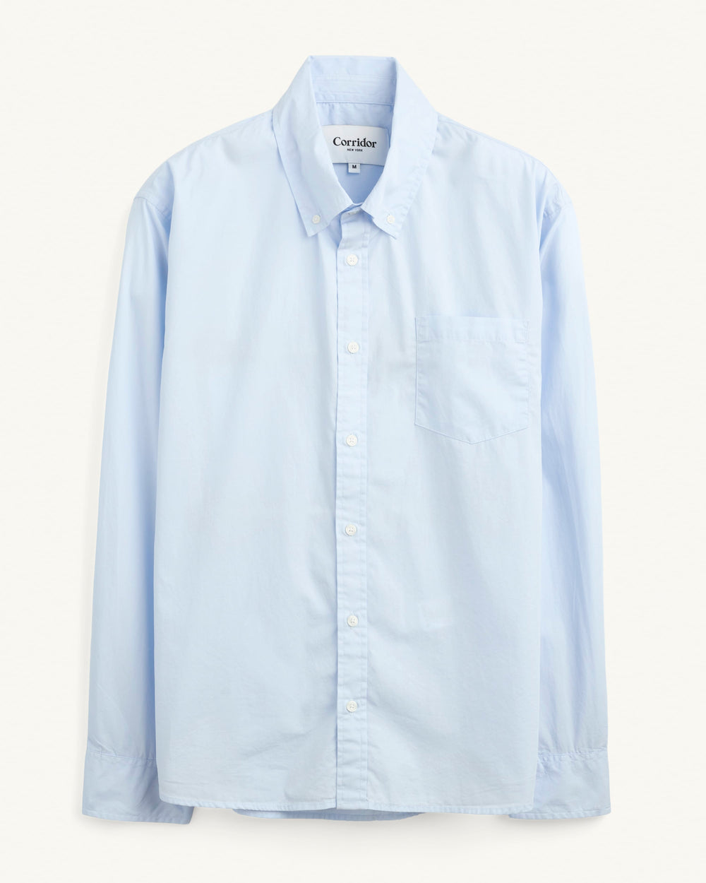 Poplin LS - Light Blue-Long Sleeve Shirt-Real-Corridor