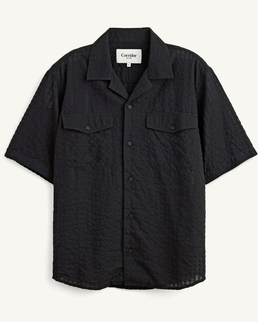 Windowpane Check SS - Black-SS Shirt-Earth Sea Trading-Corridor
