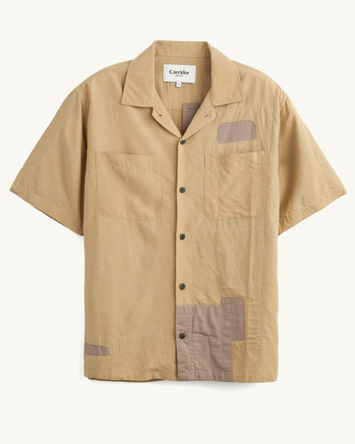 Patchwork SS - Natural-Short Sleeve Shirt-Earth Sea Trading-Corridor