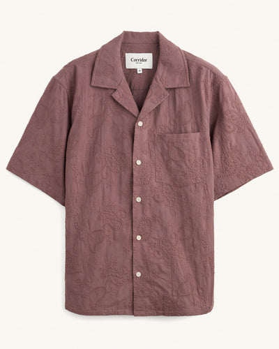 Paisley Embroidery SS - Purple-SS Shirt-Black Q-Corridor