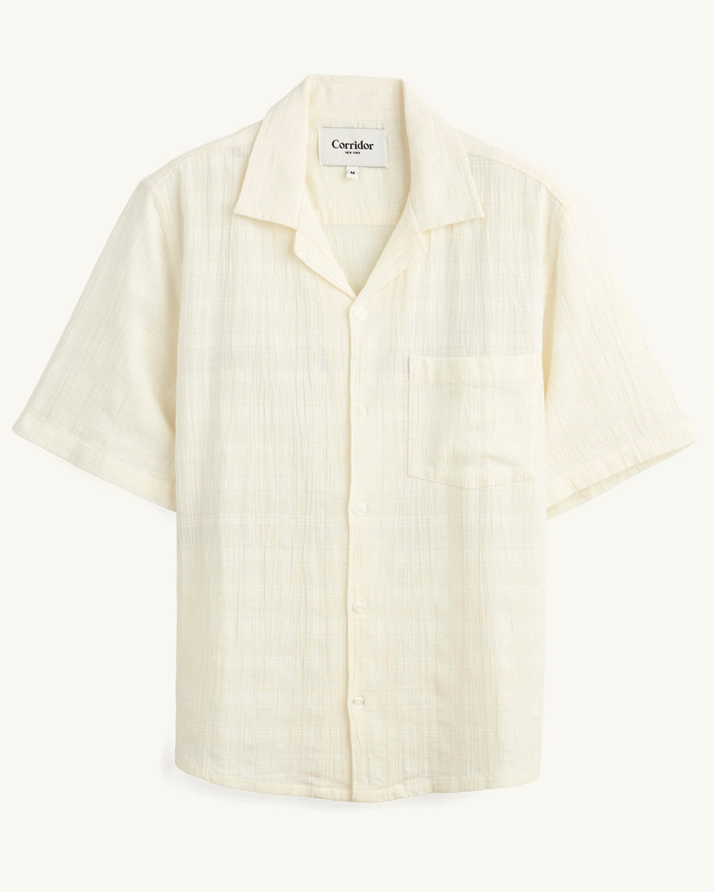 Washed Dobby SS - White-Short Sleeve Shirt-Ekviraa Designs-Corridor
