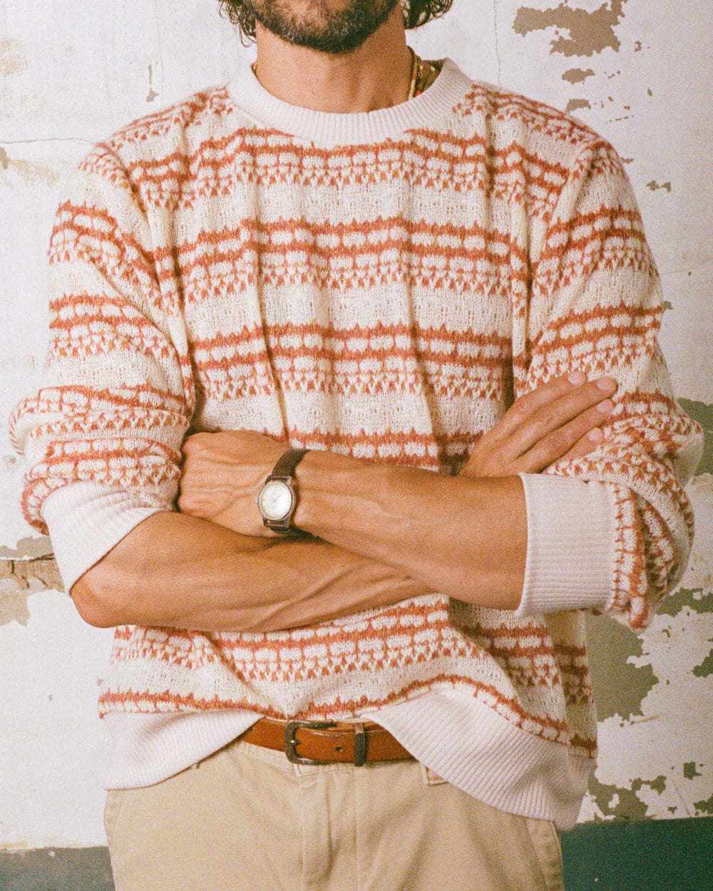 Pointelle Crewneck - Natural-Crewneck Sweater-G Mega-Corridor