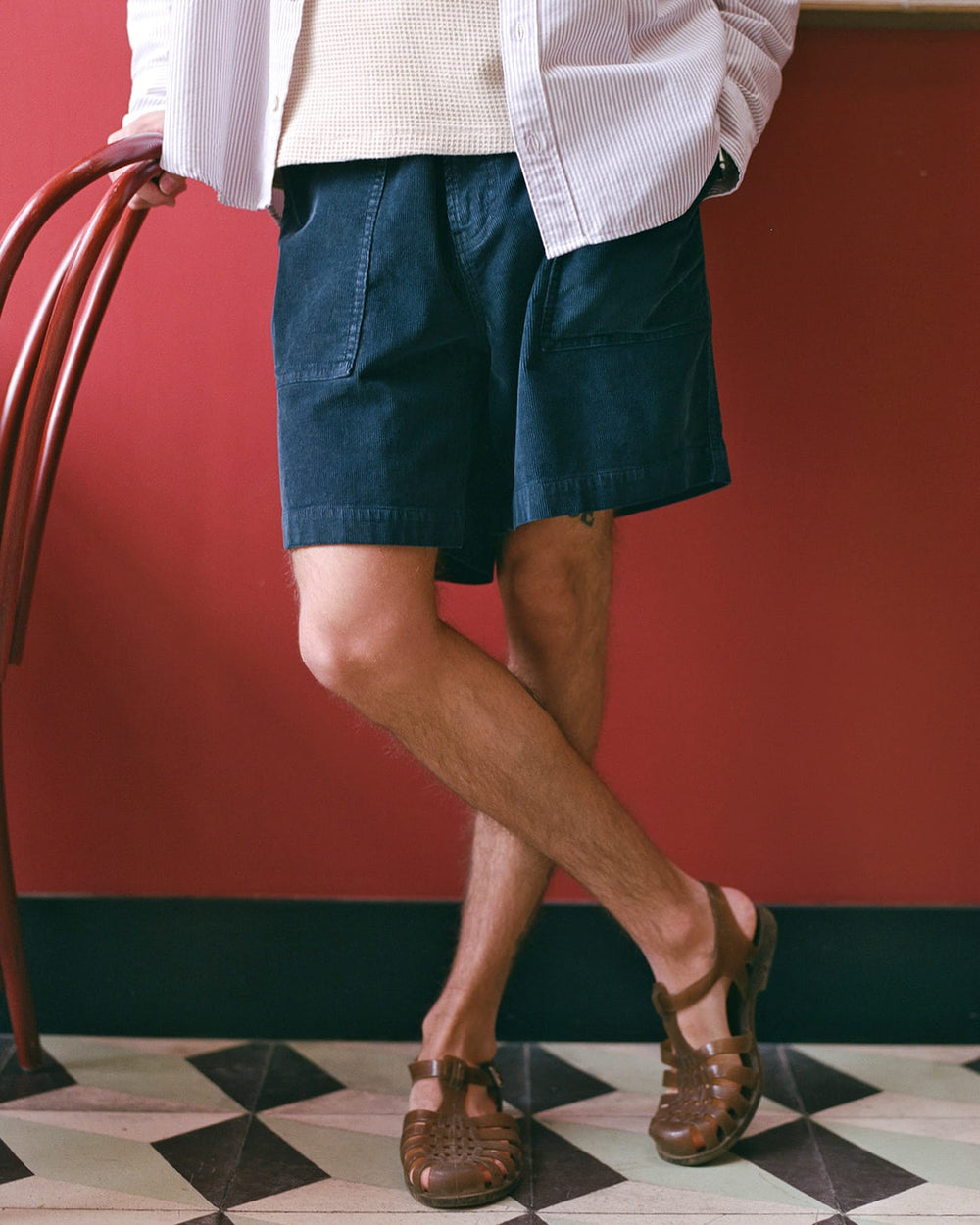 Cord Camp Shorts - Navy-Short-Real-Corridor