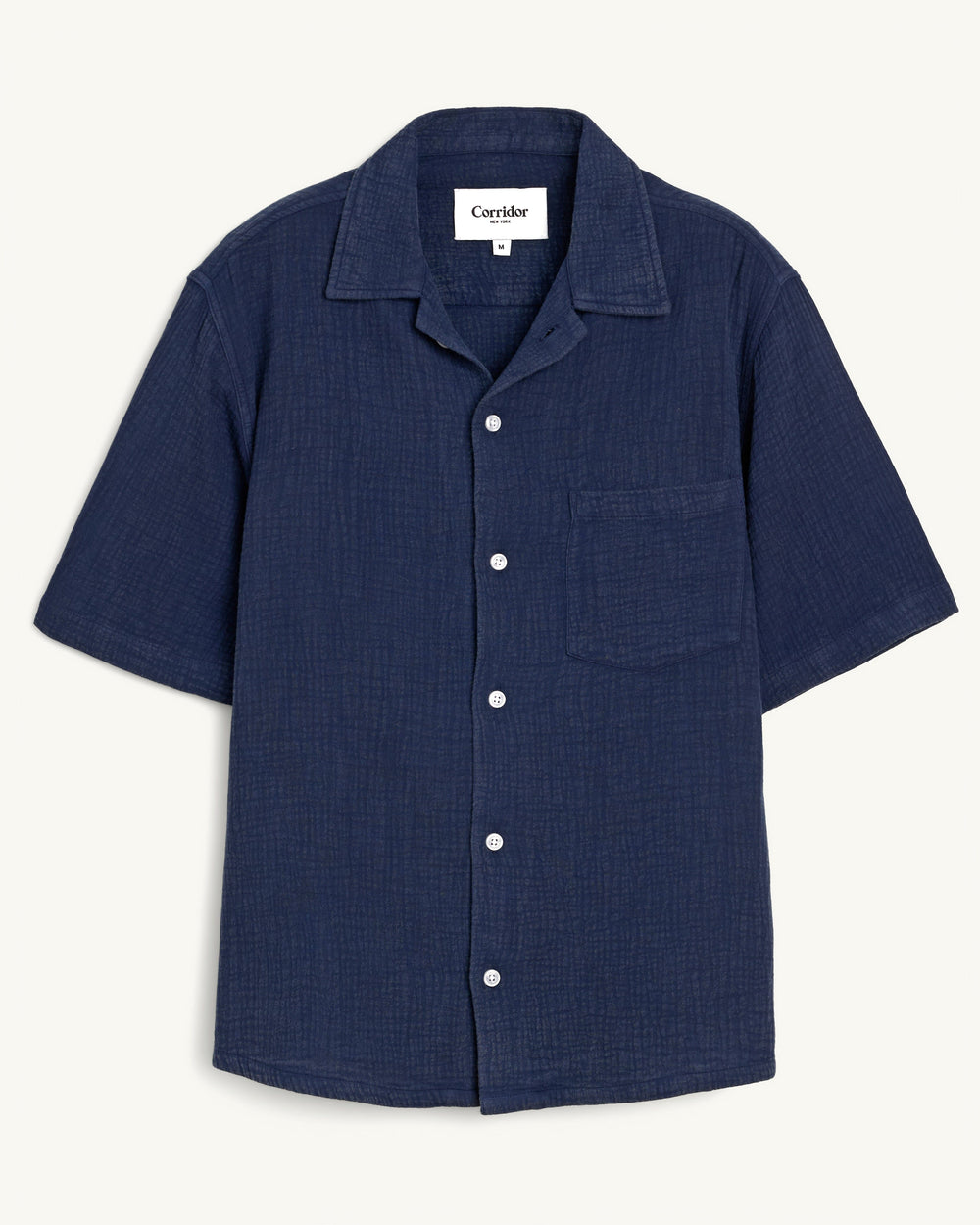 Double Cloth SS - Navy-SS Camp w/ 1 Chest Pocket-Ekviraa Designs-Corridor