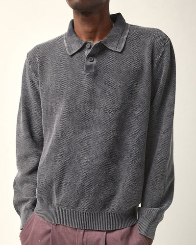 LS Rice Stitch Polo - Black-Polo-Corridor-Corridor