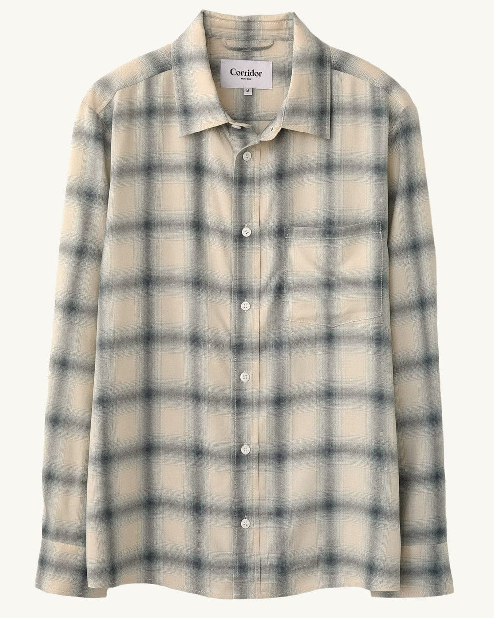 Shadow Check LS - Natural-Long Sleeve Shirt-Black Q-Corridor