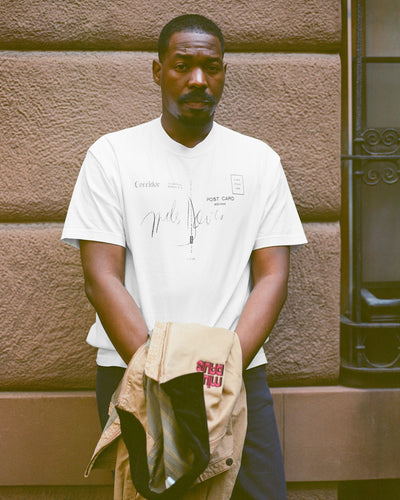 Postcard T-Shirt - White-T-Shirt-Print System-Corridor