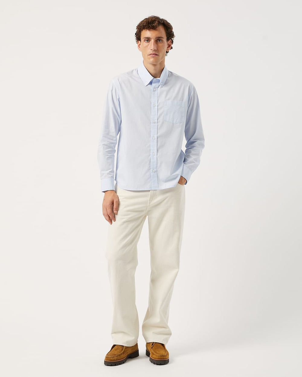 Poplin LS - Light Blue-Long Sleeve Shirt-Real-Corridor