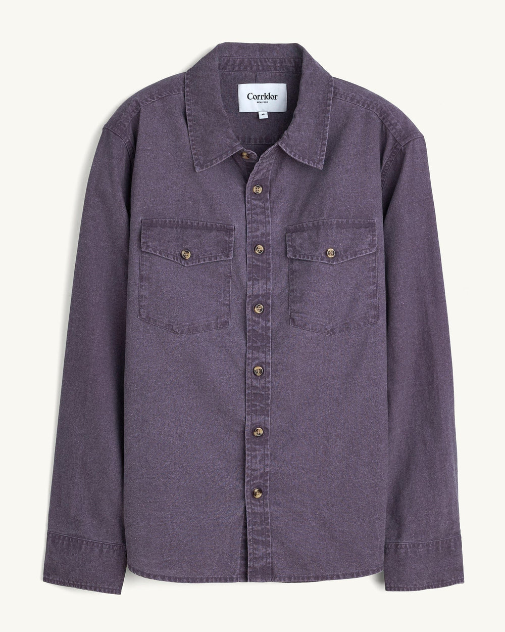 Pigment Dye Canvas LS - Purple-LS w/ 2 Chest Pockets-Original Madras Trading Co. (OMTC)-Corridor
