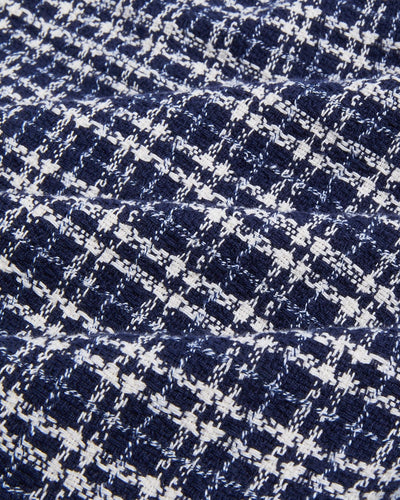 Reverse Tweed Snow Check - Blue-LS w/ 1 Chest Pocket-Original Madras Trading Co. (OMTC)-Corridor