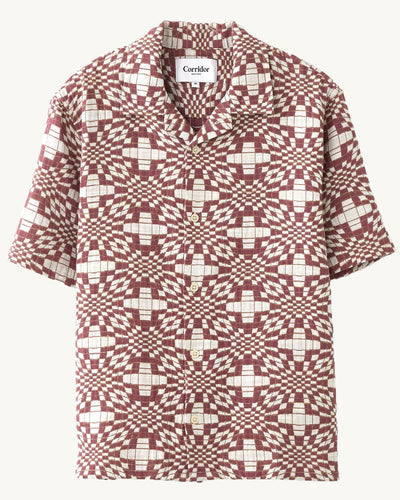 Wavy Optic Jacquard SS Camp-Short Sleeve Shirt-Corridor-Corridor