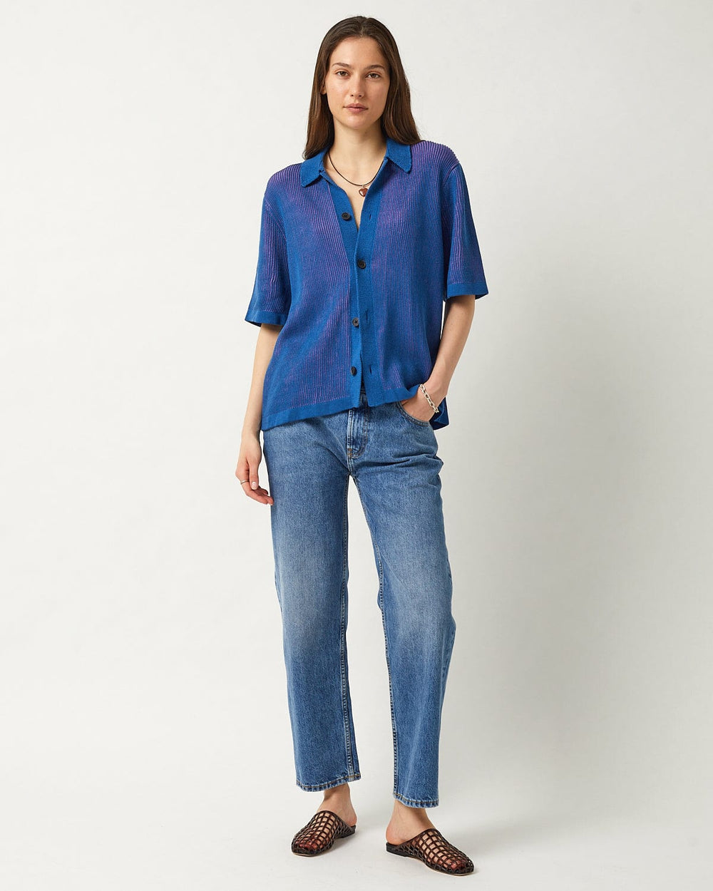 Plated SS - Blue-Knit Buttondown-Corridor-Corridor