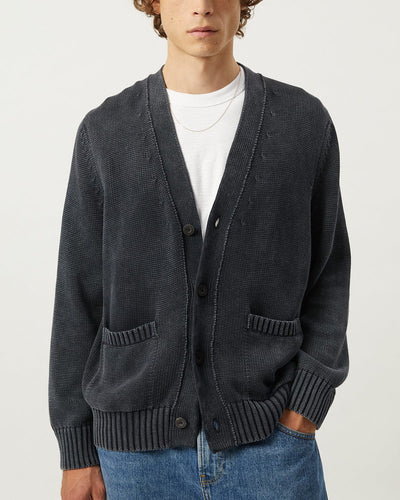 Acid Wash Cardigan - Black-Knit Cardigan-Alpafina-Corridor