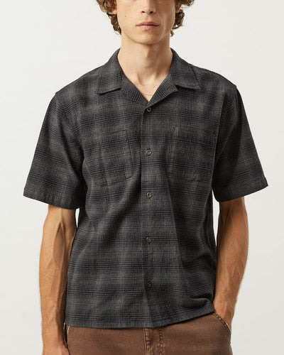 Linen Plaid SS - Black-Short Sleeve Shirt-Original Madras Trading Co. (OMTC)-Corridor