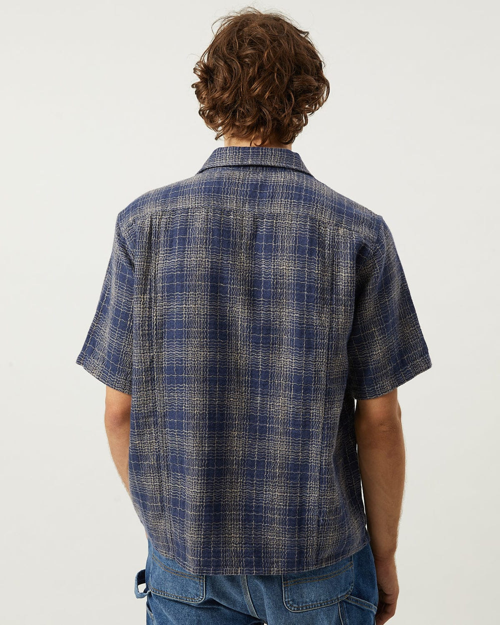 Wavy Linen SS - Navy-SS Shirt-Somelos-Corridor