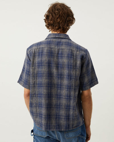 Wavy Linen SS - Navy-SS Shirt-Somelos-Corridor