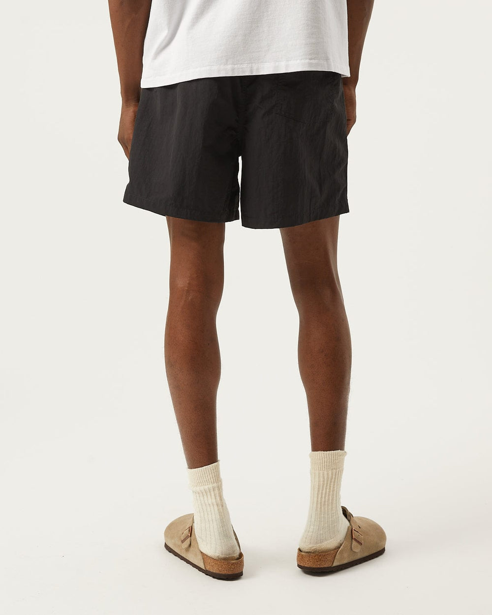 Nylon Drawstring Shorts - Black-Draw String Shorts-Black Q-Corridor