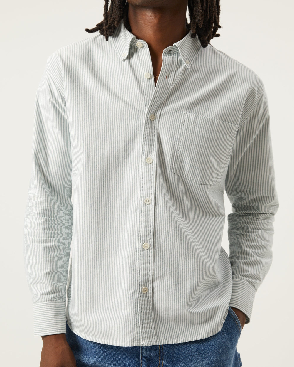 Stripe Oxford LS - Green-LS-Somelos-Corridor